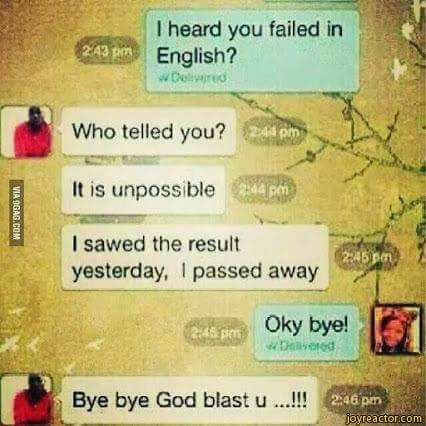 Failed in English