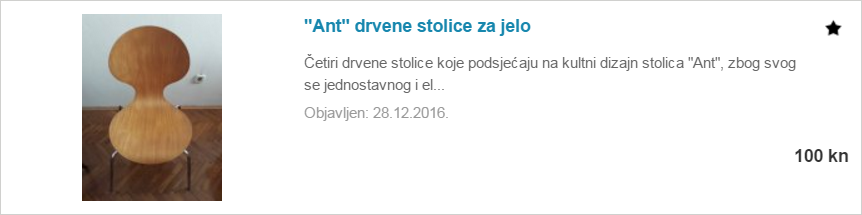 Drvene stolice za jelo